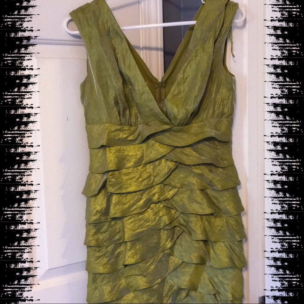 Green Tiered London Times Dress Size 8